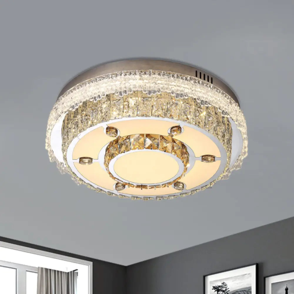DecorBites™ DecorBites™ Round Flush Mount Crystal LED Ceiling Light Fixture for Bedroom