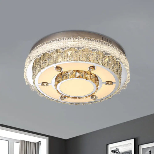 DecorBites™ DecorBites™ Round Flush Mount Crystal LED Ceiling Light Fixture for Bedroom