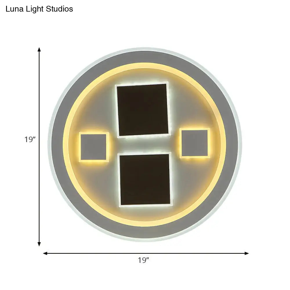 DecorBites™ DecorBites™ Round LED Flush Mount Ceiling Light in White Finish - Ideal for Adult Bedroom Décor