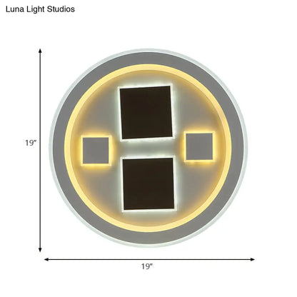 DecorBites™ DecorBites™ Round LED Flush Mount Ceiling Light in White Finish - Ideal for Adult Bedroom Décor