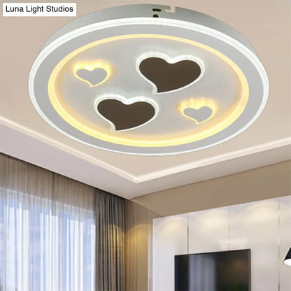 DecorBites™ DecorBites™ Round LED Flush Mount Ceiling Light in White Finish - Ideal for Adult Bedroom Décor
