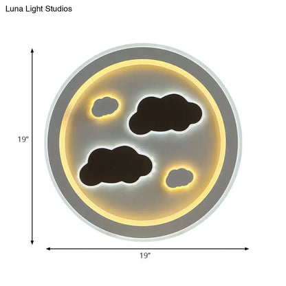 DecorBites™ DecorBites™ Round LED Flush Mount Ceiling Light in White Finish - Ideal for Adult Bedroom Décor