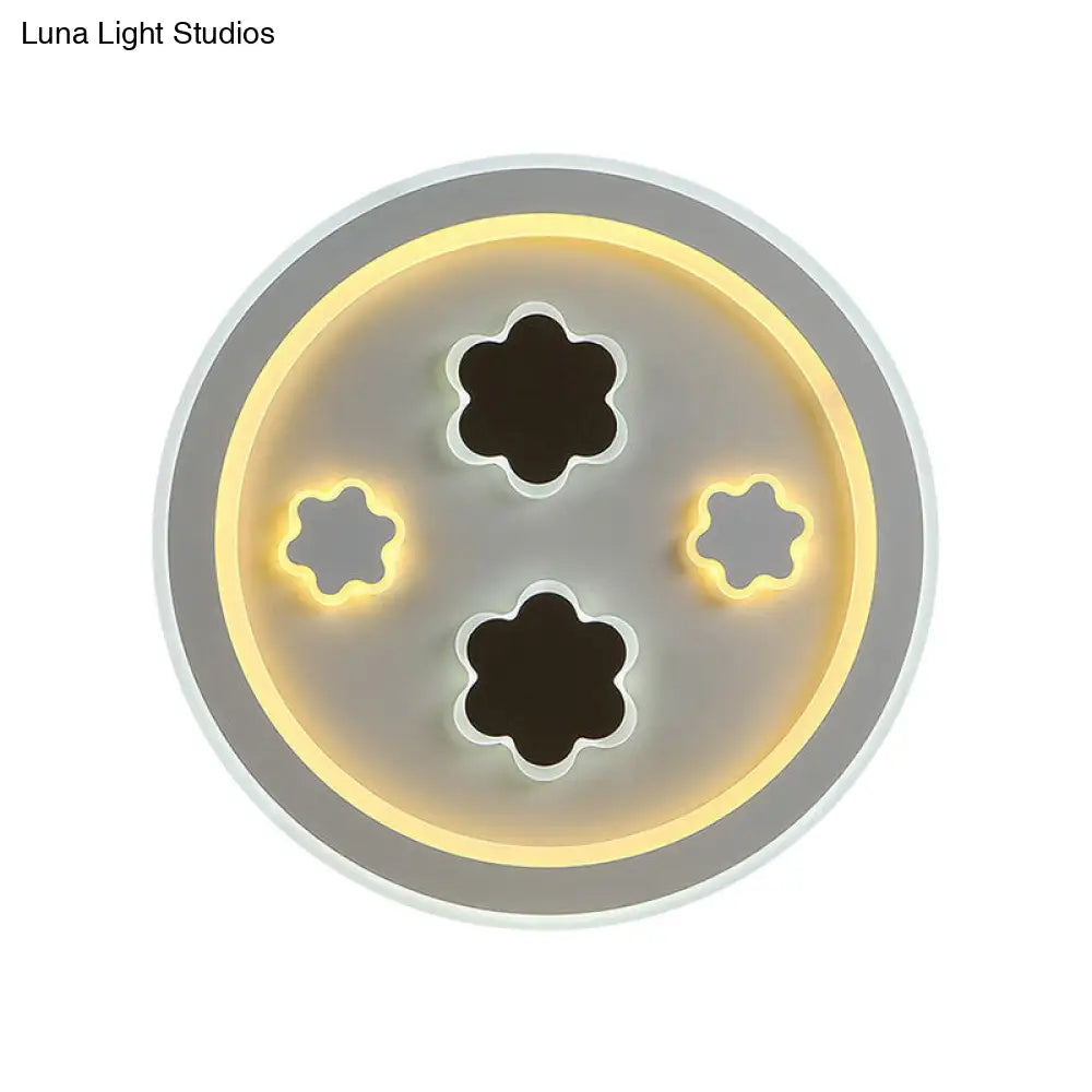 DecorBites™ DecorBites™ Round LED Flush Mount Ceiling Light in White Finish - Ideal for Adult Bedroom Décor