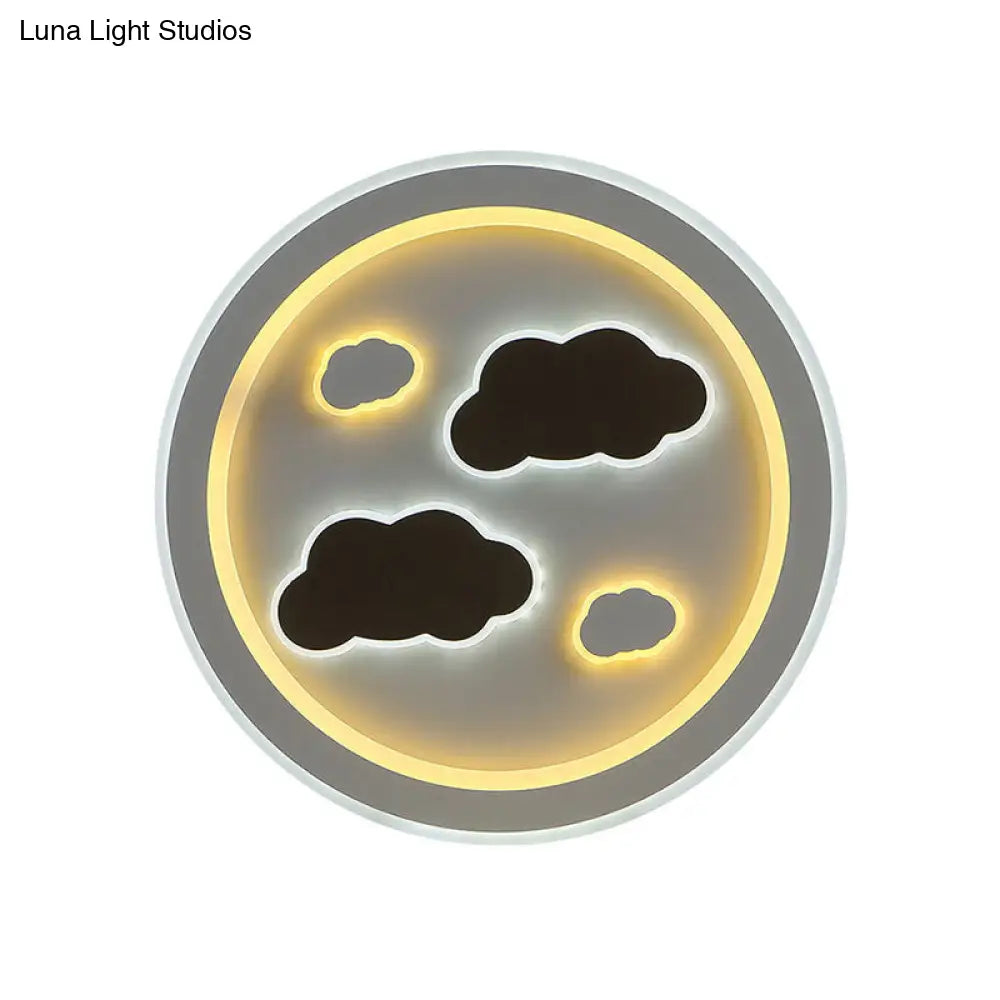 DecorBites™ DecorBites™ Round LED Flush Mount Ceiling Light in White Finish - Ideal for Adult Bedroom Décor