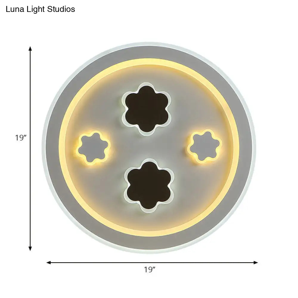 DecorBites™ DecorBites™ Round LED Flush Mount Ceiling Light in White Finish - Ideal for Adult Bedroom Décor