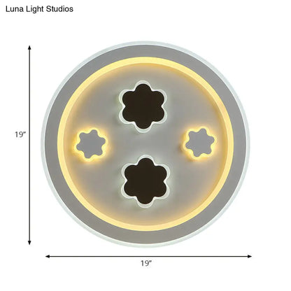 DecorBites™ DecorBites™ Round LED Flush Mount Ceiling Light in White Finish - Ideal for Adult Bedroom Décor