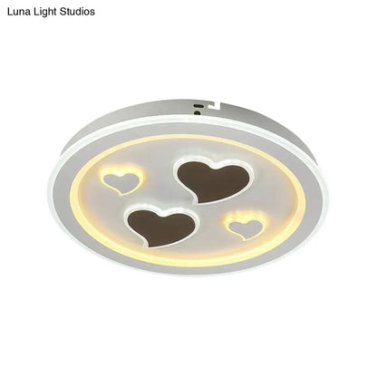 DecorBites™ DecorBites™ Round LED Flush Mount Ceiling Light in White Finish - Ideal for Adult Bedroom Décor