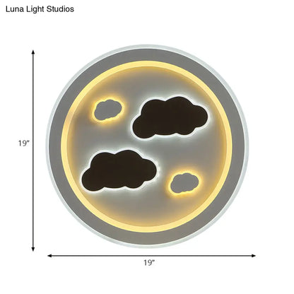 DecorBites™ DecorBites™ Round LED Flush Mount Ceiling Light in White Finish - Ideal for Adult Bedroom Décor