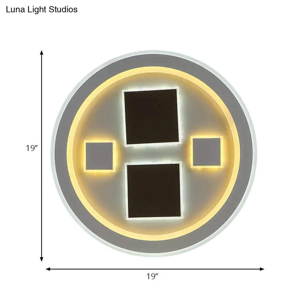 DecorBites™ DecorBites™ Round LED Flush Mount Ceiling Light in White Finish - Ideal for Adult Bedroom Décor