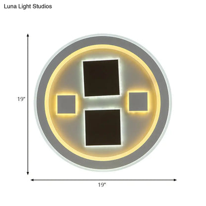 DecorBites™ DecorBites™ Round LED Flush Mount Ceiling Light in White Finish - Ideal for Adult Bedroom Décor