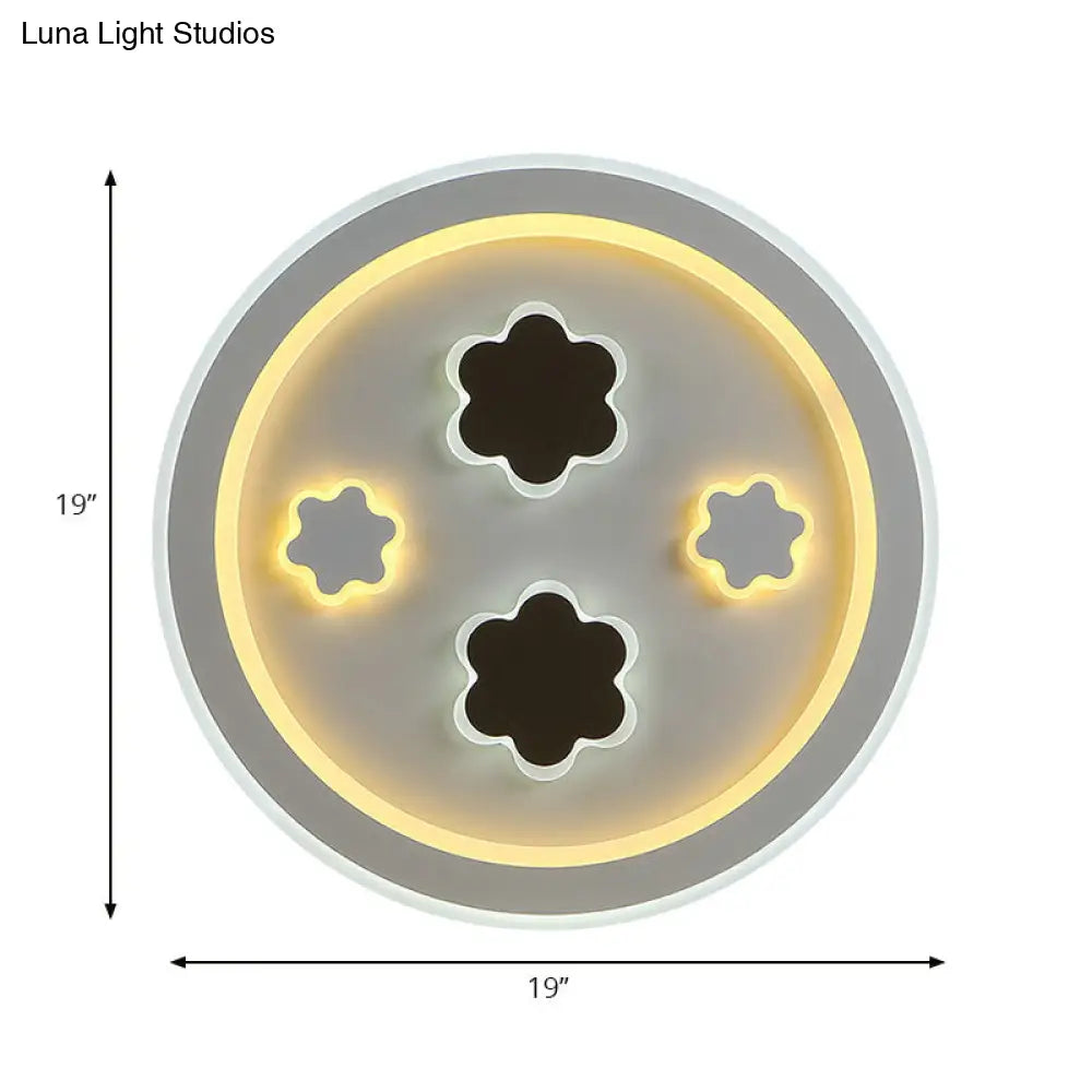 DecorBites™ DecorBites™ Round LED Flush Mount Ceiling Light in White Finish - Ideal for Adult Bedroom Décor