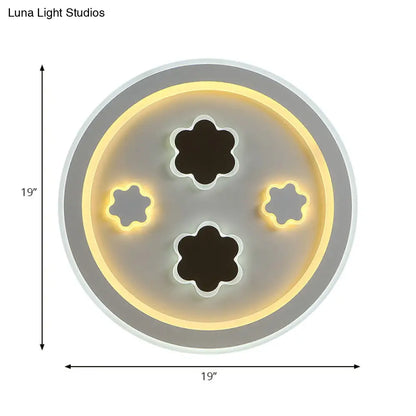 DecorBites™ DecorBites™ Round LED Flush Mount Ceiling Light in White Finish - Ideal for Adult Bedroom Décor