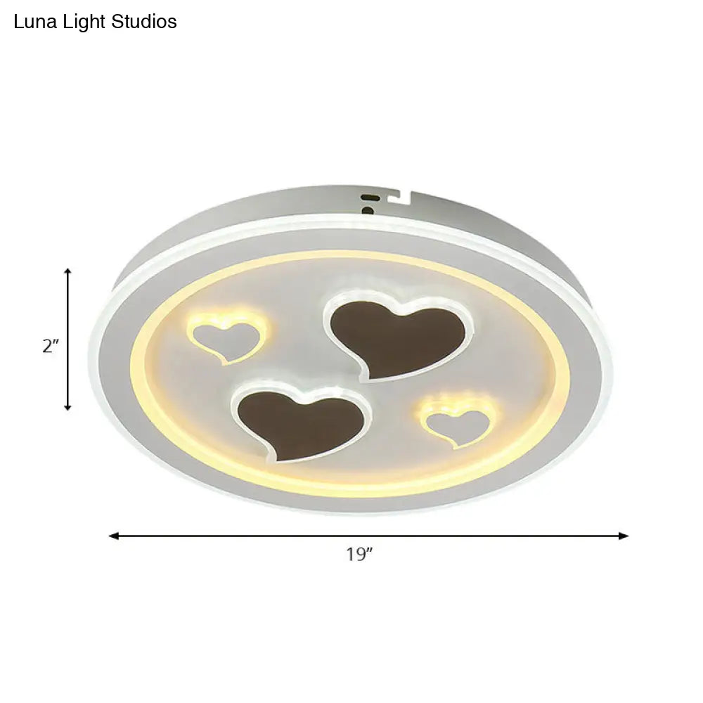 DecorBites™ DecorBites™ Round LED Flush Mount Ceiling Light in White Finish - Ideal for Adult Bedroom Décor