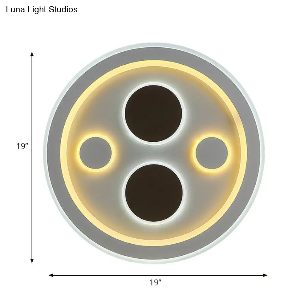 DecorBites™ DecorBites™ Round LED Flush Mount Ceiling Light in White Finish - Ideal for Adult Bedroom Décor