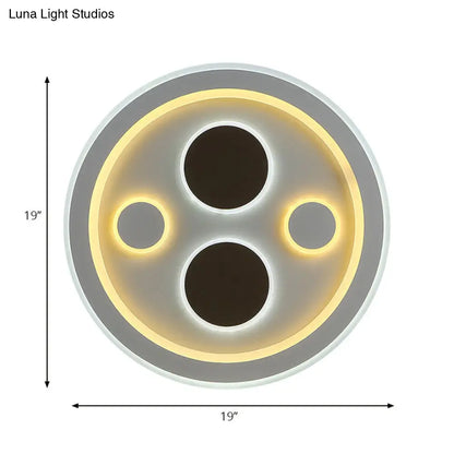 DecorBites™ DecorBites™ Round LED Flush Mount Ceiling Light in White Finish - Ideal for Adult Bedroom Décor