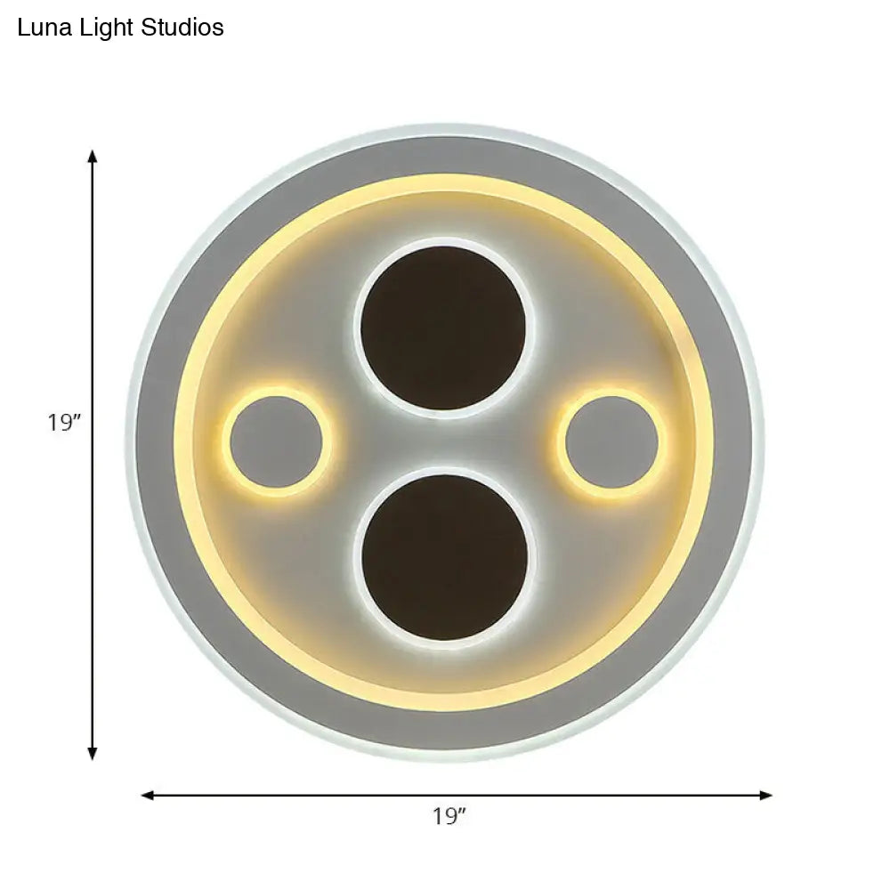 DecorBites™ DecorBites™ Round LED Flush Mount Ceiling Light in White Finish - Ideal for Adult Bedroom Décor