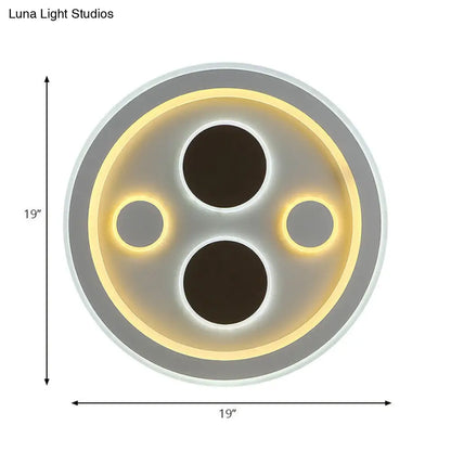 DecorBites™ DecorBites™ Round LED Flush Mount Ceiling Light in White Finish - Ideal for Adult Bedroom Décor
