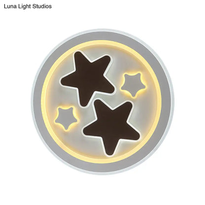 DecorBites™ DecorBites™ Round LED Flush Mount Ceiling Light in White Finish - Ideal for Adult Bedroom Décor