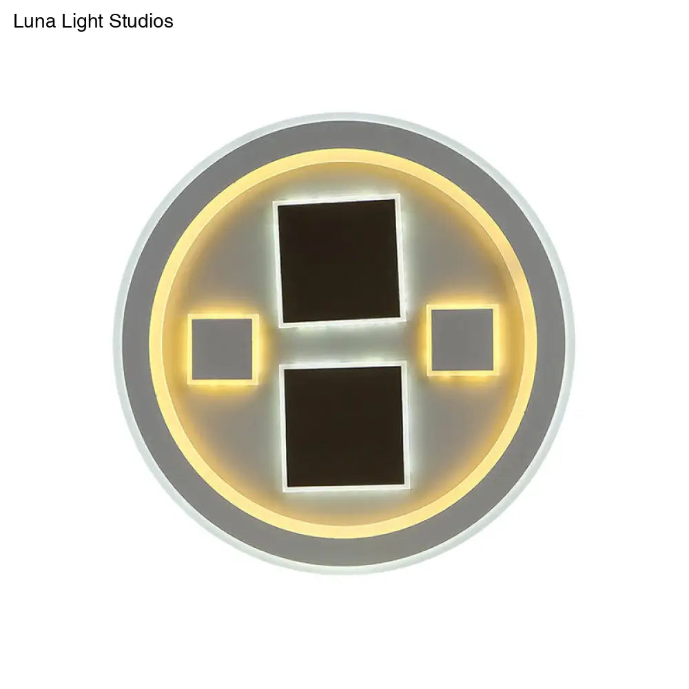 DecorBites™ DecorBites™ Round LED Flush Mount Ceiling Light in White Finish - Ideal for Adult Bedroom Décor