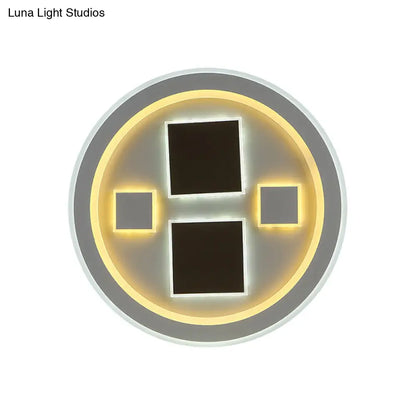 DecorBites™ DecorBites™ Round LED Flush Mount Ceiling Light in White Finish - Ideal for Adult Bedroom Décor