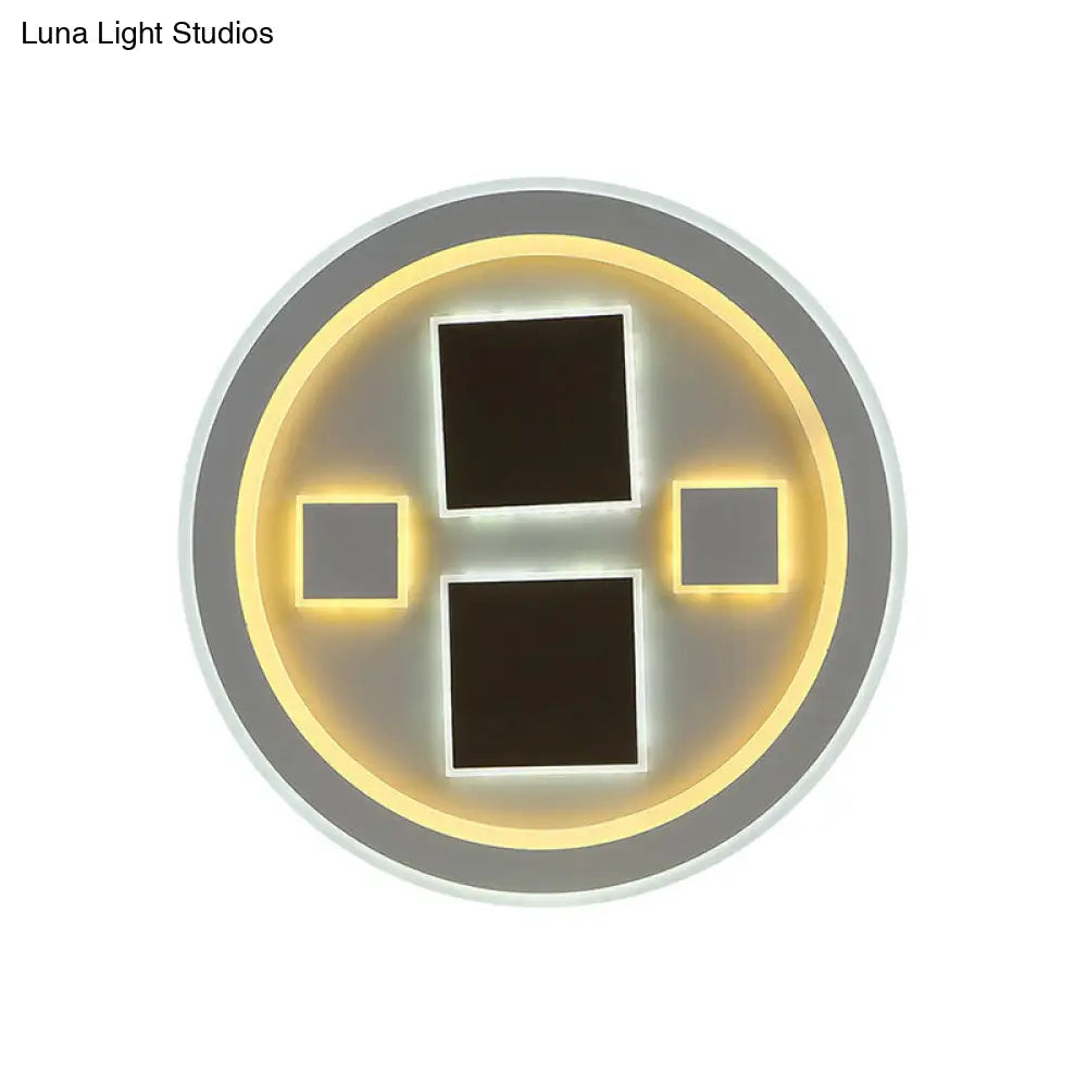 DecorBites™ DecorBites™ Round LED Flush Mount Ceiling Light in White Finish - Ideal for Adult Bedroom Décor