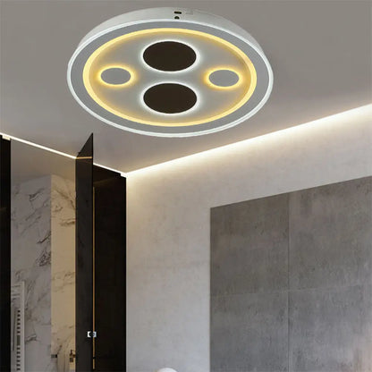 DecorBites™ DecorBites™ Round LED Flush Mount Ceiling Light in White Finish - Ideal for Adult Bedroom Décor