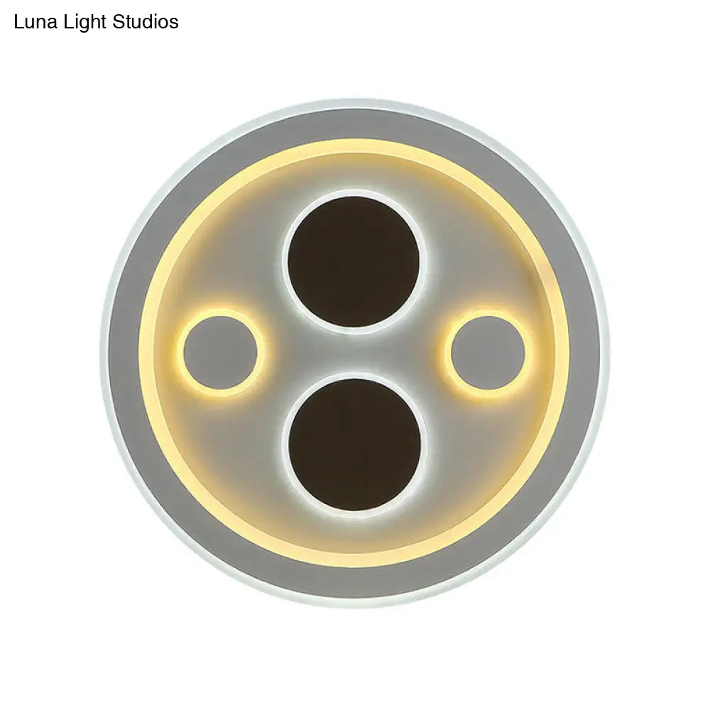 DecorBites™ DecorBites™ Round LED Flush Mount Ceiling Light in White Finish - Ideal for Adult Bedroom Décor