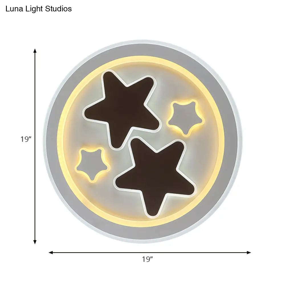 DecorBites™ DecorBites™ Round LED Flush Mount Ceiling Light in White Finish - Ideal for Adult Bedroom Décor