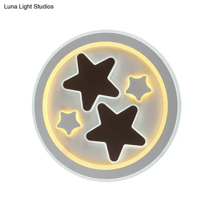 DecorBites™ DecorBites™ Round LED Flush Mount Ceiling Light in White Finish - Ideal for Adult Bedroom Décor