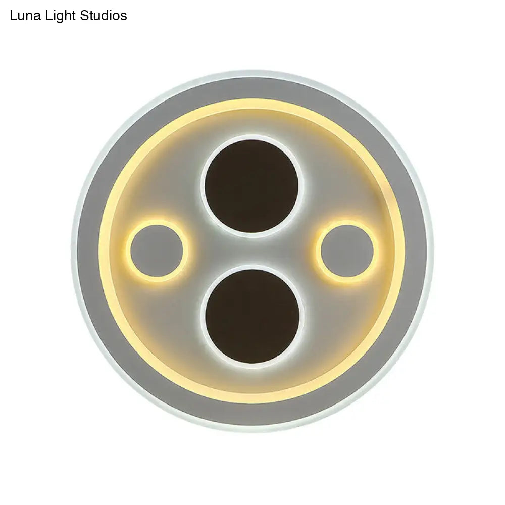 DecorBites™ DecorBites™ Round LED Flush Mount Ceiling Light in White Finish - Ideal for Adult Bedroom Décor