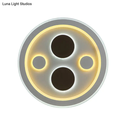 DecorBites™ DecorBites™ Round LED Flush Mount Ceiling Light in White Finish - Ideal for Adult Bedroom Décor