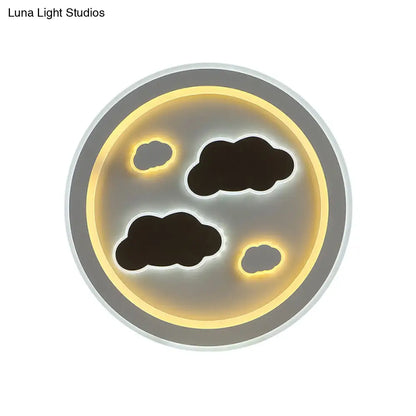 DecorBites™ DecorBites™ Round LED Flush Mount Ceiling Light in White Finish - Ideal for Adult Bedroom Décor