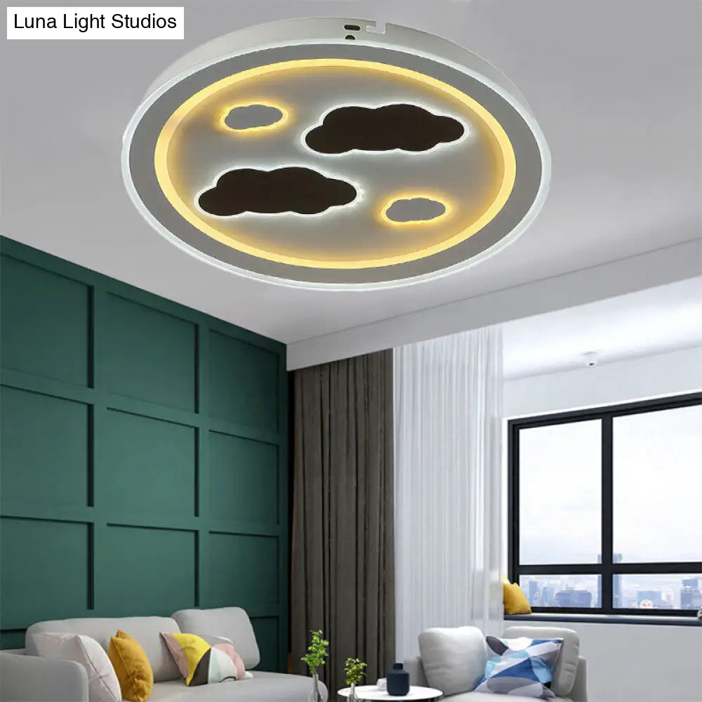 DecorBites™ DecorBites™ Round LED Flush Mount Ceiling Light in White Finish - Ideal for Adult Bedroom Décor
