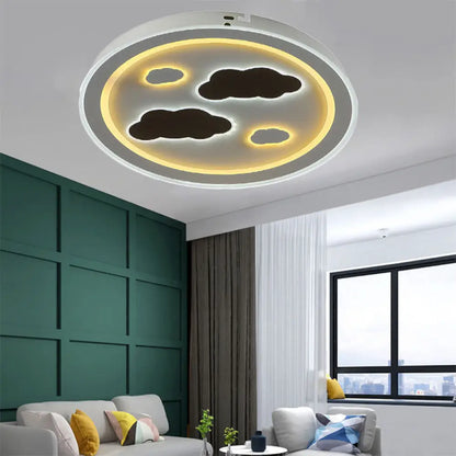 DecorBites™ DecorBites™ Round LED Flush Mount Ceiling Light in White Finish - Ideal for Adult Bedroom Décor