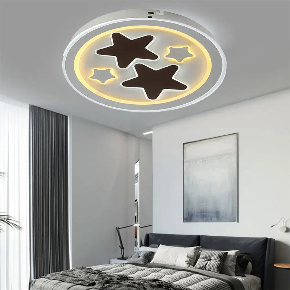 DecorBites™ DecorBites™ Round LED Flush Mount Ceiling Light in White Finish - Ideal for Adult Bedroom Décor