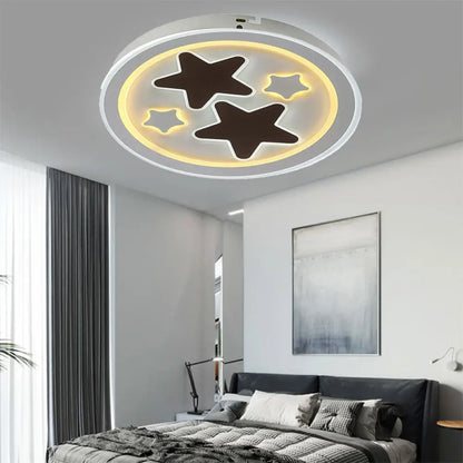 DecorBites™ DecorBites™ Round LED Flush Mount Ceiling Light in White Finish - Ideal for Adult Bedroom Décor