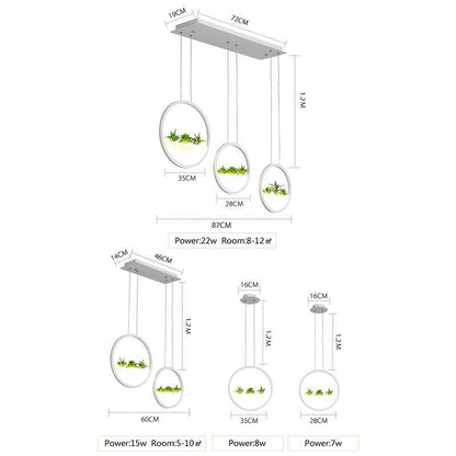 Round Planter LED Chandelier