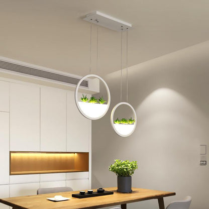 Round Planter LED Chandelier