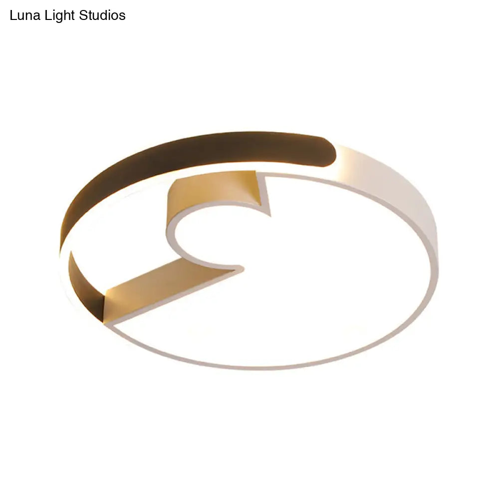 DecorBites™ DecorBites™ Rounded Splicing Ceiling Flush Acrylic LED Lighting 18"/22" Dia – Modern Design, Warm/White Light, Black-White