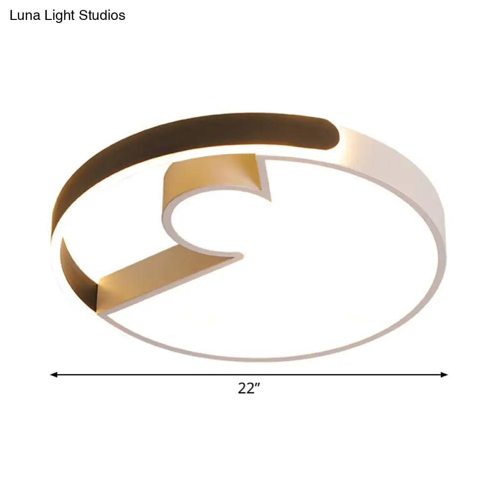 DecorBites™ DecorBites™ Rounded Splicing Ceiling Flush Acrylic LED Lighting 18"/22" Dia – Modern Design, Warm/White Light, Black-White