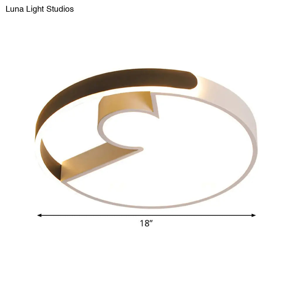 DecorBites™ DecorBites™ Rounded Splicing Ceiling Flush Acrylic LED Lighting 18"/22" Dia – Modern Design, Warm/White Light, Black-White