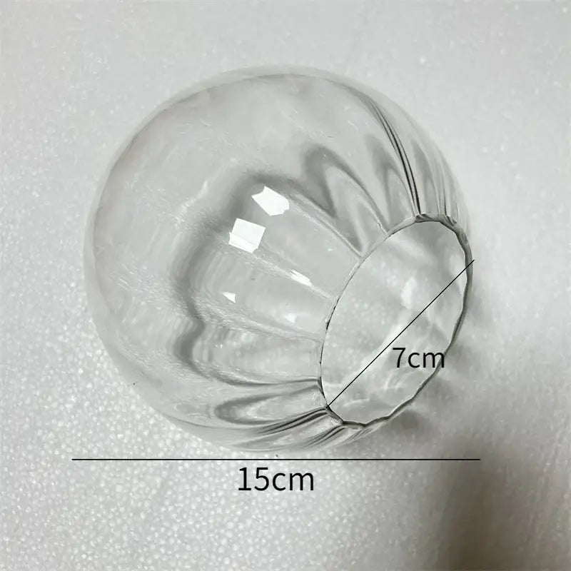Clear glass ball pendant with fluted scalloped design 15cm diameter for decorbites glass ball pendant lamp decor