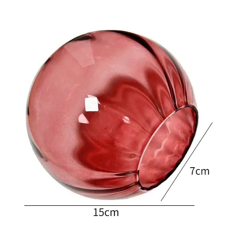 Translucent ruby red decorbites glass ball pendant lamp with smooth gloss and subtle internal swirls for living room decor