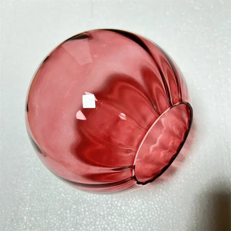 Translucent ruby red glass ball pendant lamp with subtle internal swirls for living room decorbites decorbites glass ball