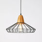 Rustic 1-Bulb Farmhouse Wire Cage Pendant Light with Wood Socket