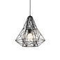 Rustic 1-Light Iron Ceiling Pendant Lamp in Black - Cone/Oval/Globe Suspended Lighting for Dining Room