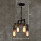 Rustic 4-Bulb Iron Pipe Chandelier Pendant for Industrial Plumbing Decor