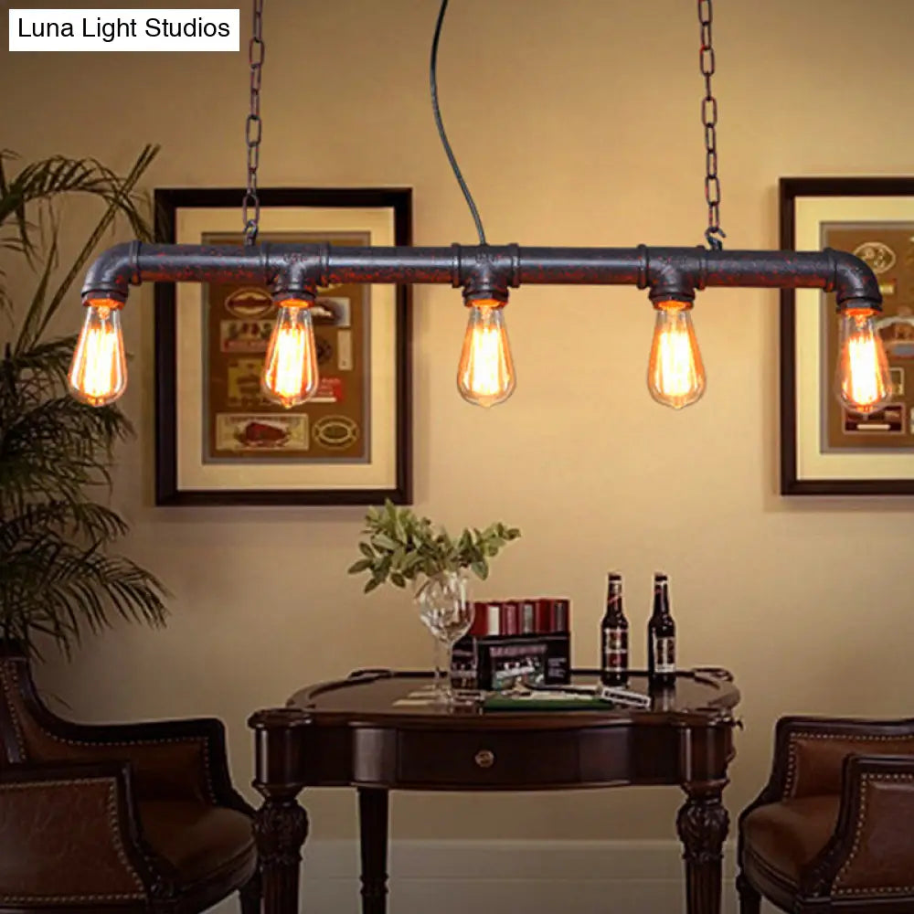 ديكوربايتس™ مصباح معلق ريفي من الحديد الصناعي بخمسة مصابيح للطاولة والجزيرة