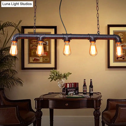 ديكوربايتس™ مصباح معلق ريفي من الحديد الصناعي بخمسة مصابيح للطاولة والجزيرة