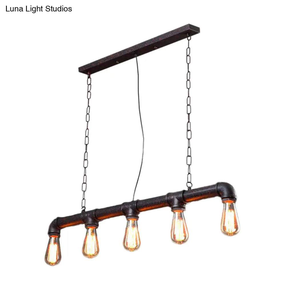 ديكوربايتس™ مصباح معلق ريفي من الحديد الصناعي بخمسة مصابيح للطاولة والجزيرة